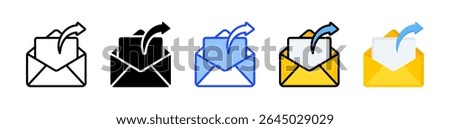 Outgoing Mail Icon Collection With Multiple Styles