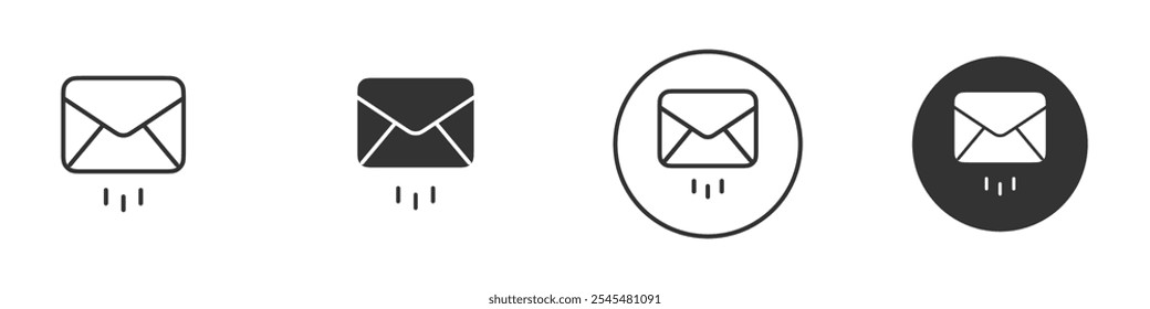 Outgoing mail icon Simple outline vector logo
