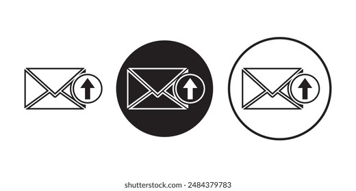Outgoing Mail outline icon set, email replay icons symbol vector thin line elements for infographic web