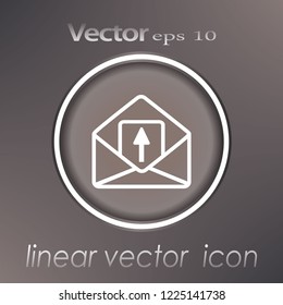 Outgoing message line icon, outline vector sign, linear style pictogram isolated on white. Send e-mail symbol, logo illustration. Editable stroke