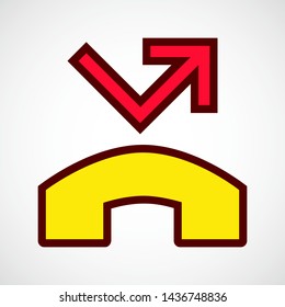 Outgoing Missed Call. Simple Vector Color Icon 