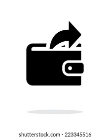 Outgoing payment from wallet simple icon on white background. Vector illustration.