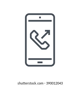 Outgoing phone call icon suitable for info graphics, websites and print media and  interfaces. Line vector icon.