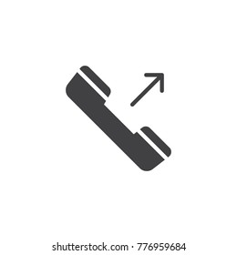 Outgoing phone call icon vector, filled flat sign, solid pictogram isolated on white. Symbol, logo illustration.