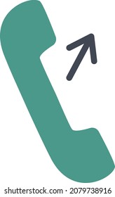 Outgoing phone call, illustration, vector, on a white background.