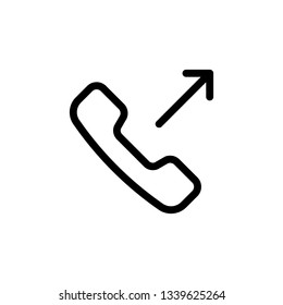 Outgoing phone call outline icon isolated on white background. Pictogram icon line symbol for website design, mobile application, ui. Vector illustration. Eps10 - Vector
