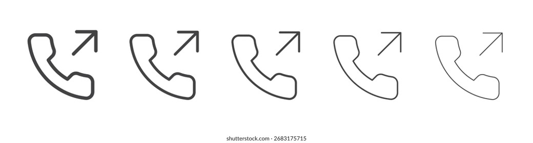 Símbolo de Vector de ilustración de esquema de llamada telefónica saliente