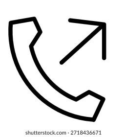 ausgehendes Telefonsymbol auf weißem Hintergrund