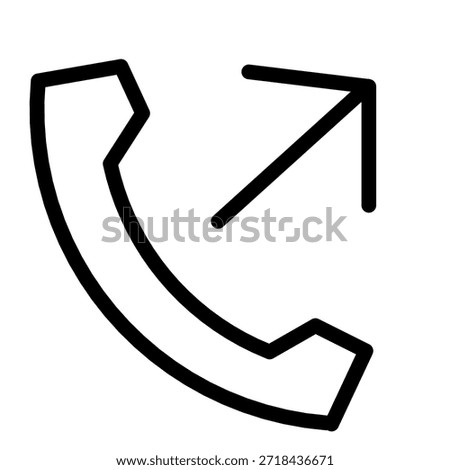 outgoing phone icon on white background