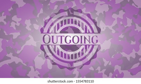 Outgoing pink on camo pattern. Vector Illustration. Detailed.
