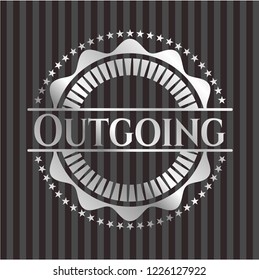 Outgoing silver badge or emblem