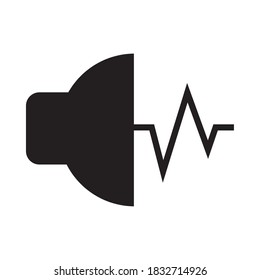 outgoing sound symbol icon over white background, vector illustration