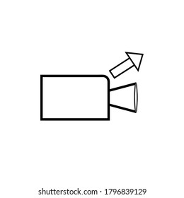 plantilla de logotipo de ilustración de icono de videollamada saliente
