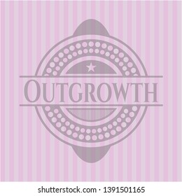 Outgrowth badge with pink background. Vector Illustration. Detailed.