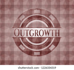 Outgrowth red seamless geometric badge.