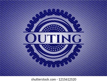 Outing emblem with jean high quality background
