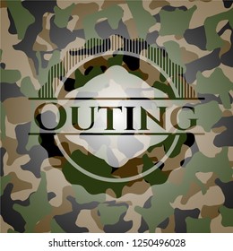 Outing on camouflage texture