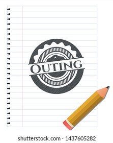 Outing with pencil strokes. Vector Illustration. Detailed.