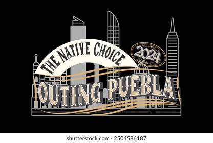 outing Puebla t-shirt design logo