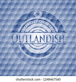 Outlandish blue polygonal emblem.