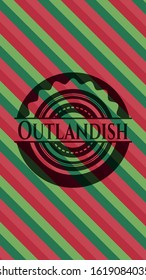 Outlandish christmas style emblem. Vector Illustration. Detailed.