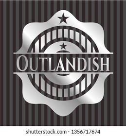 Outlandish silvery emblem or badge