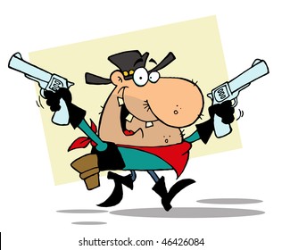 Outlaw Cowboy  with two Guns,background