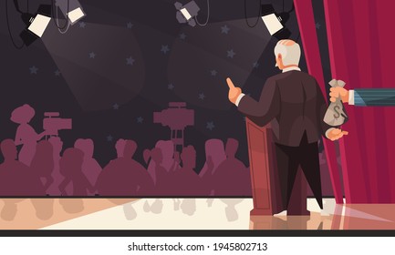 Outlaw dirty money secret contributions influence in election process cartoon composition with anonymus political donation vector illustration 