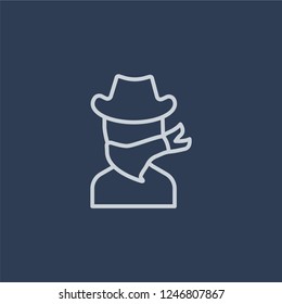 Outlaw icon. Trendy flat vector Outlaw icon on dark blue background from Desert  collection