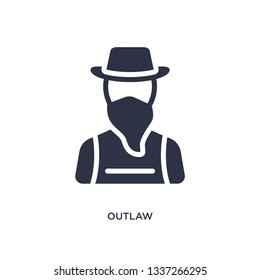 icono aislado fuera de la ley. Simple ilustración de elemento del concepto del desierto. diseño de símbolos de logotipo editable fuera de la ley en fondo blanco. Puede ser usado para web y móvil.