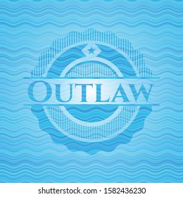 Outlaw light blue water badge. Vector Illustration. Detailed.