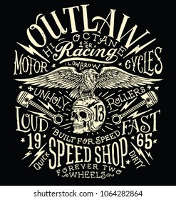 Outlaw Motors Vintage T-shirt Graphic