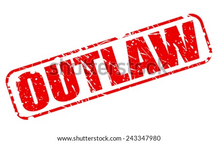 Outlaw red stamp text on white