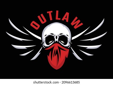 Outlaw skull head biker with mask