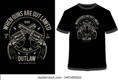 Outlaw  - Vintage Vector Graphic Typographic Design For Poster, Label, Badge, Logo, Icon Or T-shirt
