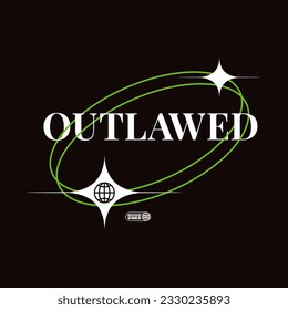 outlawed illustration typography t shirt design
