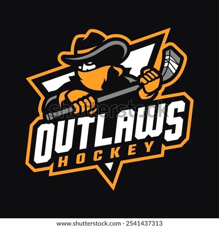 OUTLAWS HOCKEY MASCOT LOGO DESIGN