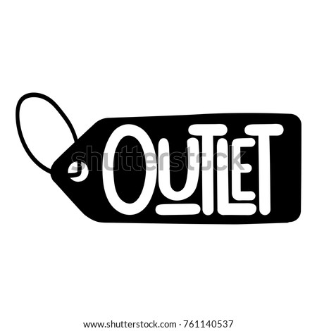 Outlet. Badge, mark, symbol, icon vector hand drawn illustration on white background.