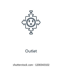 Outlet concept line icon. Linear Outlet concept outline symbol design. This simple element illustration can be used for web and mobile UI/UX.