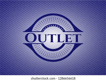 Outlet emblem with jean background