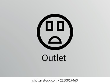 Outlet Engineering Symbol, Vector symbol design. Engineering Symbols.
