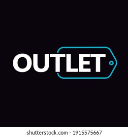 Outlet Icon With Blue Tag 