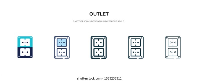 outlet icon in different style vector illustration. two colored and black outlet vector icons designed in filled, outline, line and stroke style can be used for web, mobile, ui