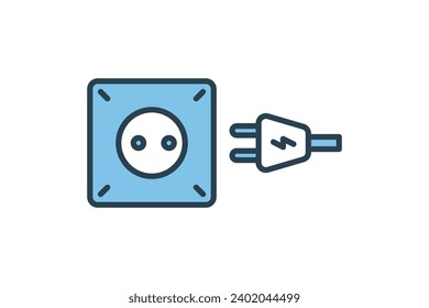 outlet icon. icon related with energy and technological development . flat line icon style. Simple vector design editable
