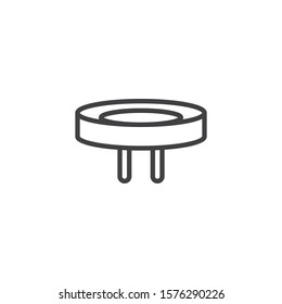 Outlet LED light line icon. linear style sign for mobile concept and web design. Electrical plug led lamp outline vector icon. Symbol, logo illustration. Vector graphics