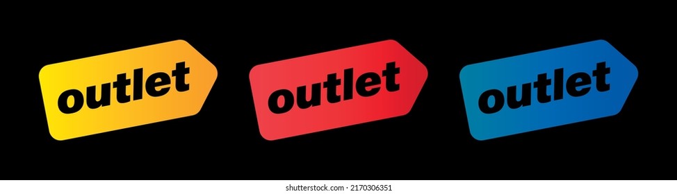 outlet logo sale yellow red and blue