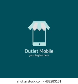 Outlet Mobile Logo Design Template. Great for company emblem and Logo. Vector illustration