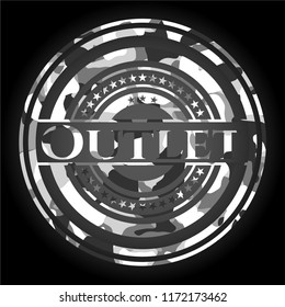 Outlet on grey camo texture