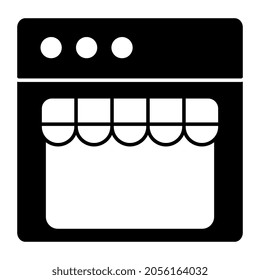 Outlet on web page showcasing web shop icon