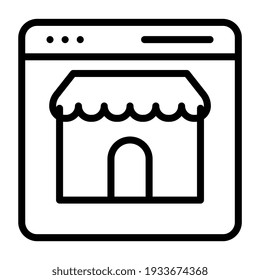 Outlet auf der Webseite, Symbol des Webshops